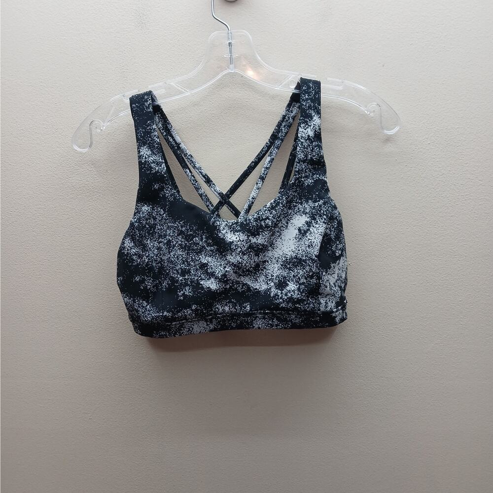 Lululemon Free to Be Serene Bra  Aerify Jacquard White Black 8 No Padding Yoga